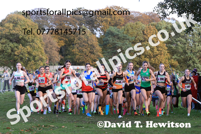 Womens Under-17s 2025 National Cross Country Relays, Berry Hill Park, Mansfield. Photo: David T. Hewitson/Sports for All Pics
